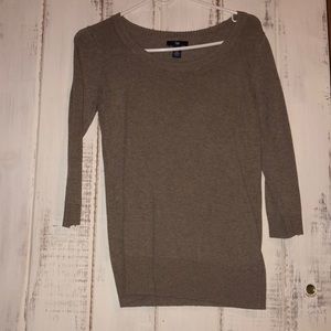 Taupe Sweater 3/4 length sleeves lightweight